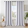 EMEMA Tende Grigio Bianco Opache con Occhielli 260 CM di lunghezza, Morbide Tende Oscuranti, Set di 2 Tende Oscuranti per Soggiorno Camera da Letto, Tende Opache con Occhielli Ciascuna H260 x B140 CM