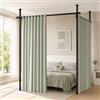 Caossuixin separè per interni, Regolabile asta per tende da pavimento, Separe Divisorio Interno, 122-305 cm * 71-340 cm, Bastoni per tende divisori senza tenda, per soggiorno e camera da letto - nero