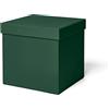 ilo - Scatola per Armadio Rigida con Coperchio cm 25x25 H.25 - Contenitore Portaoggetti Decorativo - Rivestimento in Tessuto Tecnico Verde - Riciclabile e Prodotto in Italia
