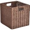 Fasksh Cestino di vimini decorazione e organizer per bagno, soggiorno, cucina cestini portaoggetti in rattan, grande cesto quadrato per frutta smerlato per organizzare (colore: caffè, dimensioni: 35 x