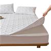 LGQLYH Coprimaterasso con Cerniera Matrimoniale/Singolo-130/160/170x190 Personalizzabile Proteggi Materasso Trapuntato con Zip Fodera per Materasso Topper Sfoderabile Integrale Lenzuolo(160X190+15cm,W)