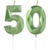 mciskin Candele verdi per 50° compleanno, 3D verde numero 50 candela per torta, decorazioni per 50° compleanno per ragazzi e ragazze, decorazioni per torte verdi, candela verde per torta per feste di