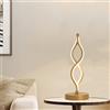 Mengjay Lampada da tavolo a LED Twist Wave con corpo lampada in acrilico, base in metallo, pulsante dimmerabile luminosità - Protezione per gli occhi bianca calda da 6 W Lampade (Oro)
