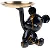 Coniuty, statua a forma di orso con vassoio portaoggetti, scultura decorativa, decorazione per la casa, libreria, vassoio portaoggetti per tavolo d'ingresso, nero e oro