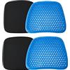 YASTA COPPIA Cuscino Antidecubito per Sedia in GEL FLEX Cuscini Poltrona Ortopedico per Ufficio Seduta Auto Ergonomico Supporto Per Sedia a Rotelle Traspirante a Nido d' Ape Con Fodera Removibile (2)