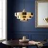 B·LED BARCELONA LED BARCELONA LED Lampada a Sospensione MACARRON Oro a 3 Livelli Metallo Ferro, Stile Bauhaus Minimalista, Illuminazione Indiretta Antiabbagliamento, Classica Vintage Moderna e Lusso Contemporaneo E27
