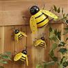 Jauhmui 4 decorazioni da parete in metallo con api 3D, in metallo, decorazione da giardino, animali in ferro, decorazione da parete, insetti, prato, decorazione per interni ed esterni