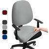 BalladHome Coprisedia Ufficio Elasticizzato Coprisedia da Computer Ufficio Universale Split Coprisedie Girevole Lavabile Rimovibile Fodera per Sedia da Computer (Grigio Chiaro, 2Pezzi) F