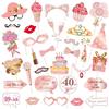 Getervb 33 Pezzi Oro Rosa Photo Booth Compleanno 40 Anni Accessori per Foto Divertenti Gadget Compleanno Adulti per Fai da Te Festa di Compleannos Fotografica Puntello