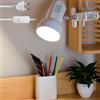 Behogan Lampada a morsetto regolabile: attacco E27 in ceramica, lampada da scrivania, luce bianca con spina e interruttore, lampada da comodino, per lettura, lavoro e apprendimento (senza lampadina)