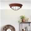 Lightbox Lampada da soffitto industriale con diametro di 29 cm - lampada da parete e da soffitto in stile vintage - lampada da barca rustica con disco di vetro - metallo/vetro ruggine/bianco - attacco E27 - 30