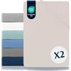 Dreamzie Set di 2 Lenzuolo Con Angoli - 150x200 - Microfibra Oeko Tex Certificado - Beige Scrivania - Set Lenzuola 150x200