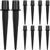YARNOW 10 Pezzi Picchetti in Alluminio Nero per Luci Solari da Giardino e Vialetti, Facili da Usare e Compatibili la Maggior Parte delle Lampade Solari, per Matrimoni ed Eventi Esterni