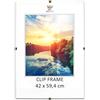 MG Design Cornice Clip A2 42 x 59.4 cm - cornice a giorno senza con vetro acrilico e pannello HDF, verticale o orizzontale, per foto, poster, certificati e puzzle