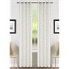 HOME ZEN HOUSEHOLD LINEN Tenda in bouclé jacquard art HEART con disegno a cuori e anelli diam. 4cm, semitrasparente, 140x280cm, rifinita nei dettagli (PANNA)