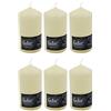 Hofer Candele Grandi Avorio a Colonna - 8 x 15 cm - Set di 6 Candele Decorative Cilindriche - Colore Avorio - Lunga Durata di 60 Ore - Cera Antigoccia - Non Profumate - Qualità RAL