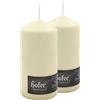 Hofer Candele Grandi Avorio a Colonna - 10 x 20 cm - 2 Candele Decorative Cilindriche - Lunga Durata di 110 Ore - Cera Antigoccia, No Fumo - Non Profumate - Qualità RAL