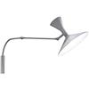 Nemo Mini lampada da parete de Marseille, colore grigio opaco, interno bianco lavato, interruttore sul cavo, lunghezza 85 x altezza 50 cm, struttura girevole a 180°, paralume Ø 30 cm, girevole a 340°