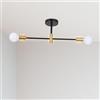 LIGINOK Lampadario Soffitto Industriale con 2 luci E27, Lampada a Sospensione in Metallo Sputnik Mmoderno Plafoniere da Soffitto per soggiorno, camera da letto, cucina(senza lampadine)