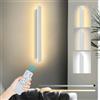 ZTWLEED Applique da Parete Interno Dimmerabile,22W LED Lampada da Parete con Telecomando 2.4GHz,Applique da parete Moderno Lunga per Soggiorno Camera da Letto Scala Corridoi Bianco 60CM 110-240V