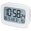 HOMVILLA Sveglia da Comodino Digitale a Batteria - Sveglia con Retroilluminazione, Temperatura, Snooze e Formato 12/24 Ore per Viaggi e Casa - Batterie Incluse