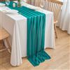 CHUQING Runner da Tavolo Chiffon Decorativa Runner Tavola Blu Pavone