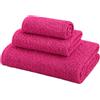 Corredocasa Set 3 Asciugamani Bagno in 100% Spugna di Cotone Qualità Premium, Made in Italy - Viso, Ospite e Telo Doccia - Lavabile in Lavatrice - Hotel, B&B e Palestre - Morbidezza Professionale Fuxia