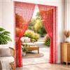 SUSANNA HOME DESIGN Susanna Home Tenda con Frange a Perline Antizanzare Antinsetti a Pannello per Porte Finestre Telaio in PVC Ideale per Interni ed Esterni Rossa 100x220 cm