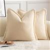 Mandioo 2 Pezzi Cotone neutro nappe Copricuscini Confortevole e morbido Fodere per Cuscino Camera da letto Soggiorno Divano Arredo per la casa decorare 55x55cm Beige