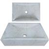 Lendo Online Lavandino Rettangolare - Lavello - Lavabo Arredo Bagno Sanitari - 45x30x12 cm - in Marmo - Pietra naturale - Lucido - Solido e robusto (Crema)
