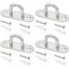 CEEYSEE 4 pezzi occhielli a U in acciaio inox M8, piastre con occhiello in acciaio inox 304, hardware per anelli a U, ganci per appendere e installare sacchi di sabbia, stendibiancheria per yoga