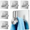 Timzeit Portasciugamani senza foratura, set da 6 ganci autoadesivi per asciugamani, senza foratura, in acciaio inox, con elevata portata, ganci adesivi impermeabili per bagno, cucina