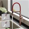 doporro Miscelatore Cucina Flessibile Girevole a 360° in Acciaio Inox 304, Finitura Oro Rosa, Altezza 57 cm, Cartuccia Ceramica, 2 Tipi di Getto, Aeratore Rimovibile, Turnix-01