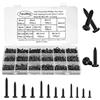 FandWay Set di viti M2 M2,5 M3 per lamiere, 1200 pezzi, viti autofilettanti con testa a lente nere, viti per carpenteria in legno a testa tonda autoperforanti, set di viti a croce piccole.
