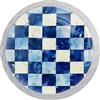 Generic Pomelli trasparenti per cassetti (set di 4) - blu e bianco a scacchiera modello pomello per armadio cassettiera tira durevole elegante e versatile maniglia decorativa
