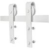 THINFAR Binario per Porta Scorrevole Kit 183cm Binario Scorrevole Esterno Muro Completo Accessori per Porte Scorrevoli Singole classico Kit di Ferramenta per la Porta (200cm Bianco)
