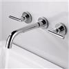 XJTNLB Rubinetto Bagno Lavabo a Muro Rubinetto Doppio Maniglia in Ottone, Miscelatore Lavabo Bagno Cromo,Maniglia a Una