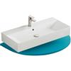 Aqua Bagno lavabo 90 cm rettangolare da parete, ceramica bianco lucido con foro rubinetto e troppopieno, lavabo ampio per bagno moderno, facile da pulire