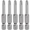 QUARKZMAN 5Pz #2 Punte Cacciavite Phillips PH2 1/4 Gambo Esagonale 2 (50mm) Lungo Acciaio S2 Magnetiche Inserti per Avvitatore per Cacciavite Elettrico Punte Trapano 0.177 (4.5mm) Asta