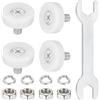 QUARKZMAN 22 mm Rotelle Box Doccia Cuscinetti Box Doccia Scorrevole con Vite Rondella e Chiave per Armadietti Portadocumenti Ricambi Fai Da Te, Bianco, 4Pz