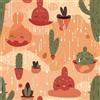 Livelynine Carta da Parati Adesiva Muro Colorata Deserto Arancione Cactus Verde Carta da Parati Autoadesiva Bambina Camera Letto Carte Adesiva per Mobili Fantasia Natura Cassetti Armadio 44.5CMx2M