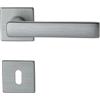Ghidini Maniglia per porte interne 7900-GHIDINI, in alluminio, in diverse finiture, con rosetta quadrata 50x50x5 mm e bocchetta foro CHIAVE, adatta per porte con spessore di 38-42mm (MERCURY)