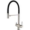 ZPSPZ Rubinetto 3 Vie Cucina, Miscelatore Cucina 3 Vie Ottone Girevole Cucina Filtro Acqua Rubinetto-Spazzolato