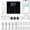 PGST Allarme Casa Senza Fili DIY - 4G/WiFi/GSM Sistema Allarme Casa, Sensori Porta/Finestra + Rilevatori Movimento, Allarme 120dB, App Tuya/Smart Life/Alexa/Google
