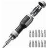 Wesdut Set di cacciaviti a cricchetto 13 in 1, tutto in uno, [costruito per durare] Kit di cacciaviti, a testa piatta, Philips, Torx, esagonale, quadrato, kit di riparazione, cacciavite regalo per uomo