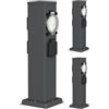 ledscom.de Colonnina con 3 prese da giardino POLLY per esterni, IP44, timer, a 3 prese, acciaio inossidabile, antracite, squadrata, 40 cm