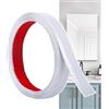 Hengrongshen Modanatura Adesiva per Pareti Bianco Opaco (6M x 2.5cm) Facile da Tagliare e Incollare, Strisce Decorative Flessibili in PVC per Cornici, Specchi, Soffitti, Pavimenti, Armadi, Piastrelle