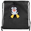 DF style ZAINO SACCA SPORTIVO PINGUINO PIEGHEVOLE CON TASCA PER RIPIEGARE DIM. 27 X 32,5 IN POLIESTERE 190T Scuola Asilo Nido Portagiochi Portascarpe da Palestra Porta Bavaglino Pannolini