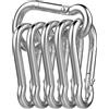 Uootach Set di 6 Moschettoni, Moschettone a molla in acciaio inox 304, primavera chiusa 60 * 30 * 5.9MM, Portante sicuro 140 kg, Moschettone per amache, campeggio, pesca, tende da sole(argento)