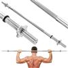 Gymtek Manubrio corto - bilanciere 150 cm di lunghezza - Ø 30 mm - allenamento della forza - sollevamento pesi fitness - bilanciere - manubrio - acciaio temprato - chiusure a stella
